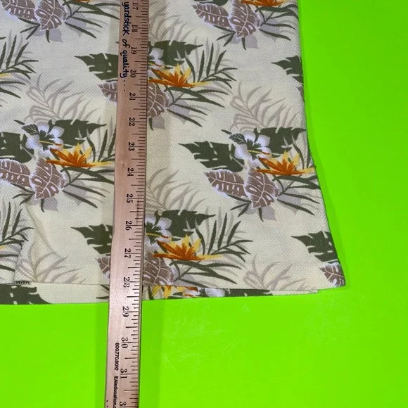 Consensus Sportswear Mens Tropical Floral Polo Shirt Tan Cotton Pique Medium - Picture 4 of 6